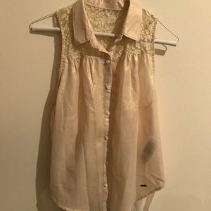 Abercrombie & Fitch lace metallic blouse